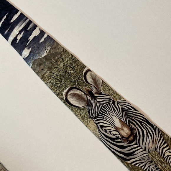 Vintage Zebra Endangered Species Stripes Forever by Marc Dennis Mens Silk Tie - Picture 4 of 12